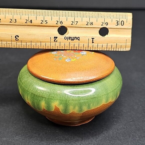 Ceramic Trinket Box With Lid For Jewlery, Coins, Rings, Etc Floral Decor Japan - Picture 11 of 11